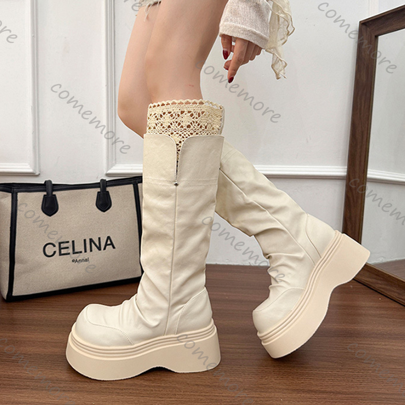 Vintage Fashion Style - Comemore Gothic Lace Platform Women Knight