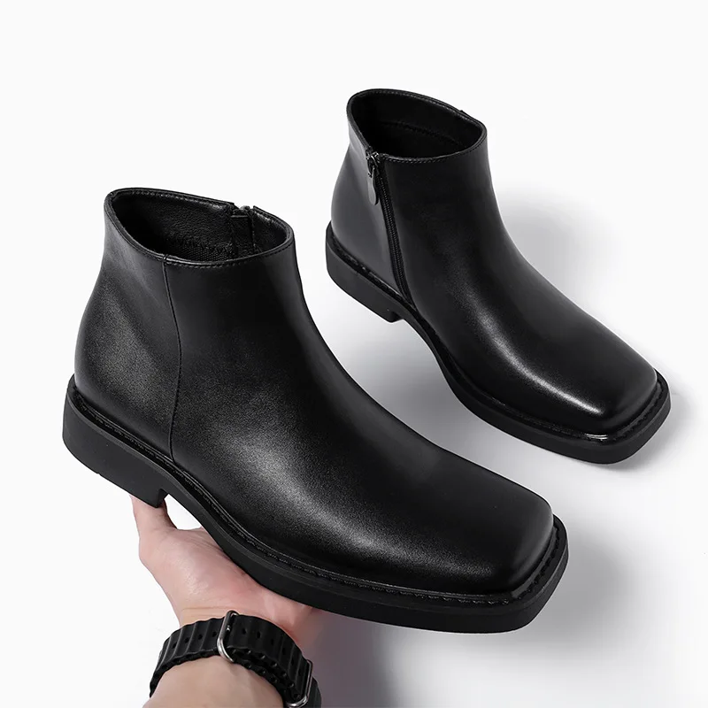 Vintage Fashion Streetwear - Black New Fashion Men Casual Leather