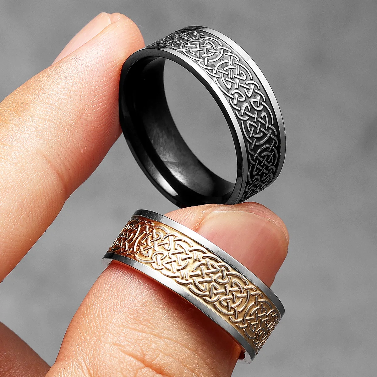 Vintage Fashion Newtown - Viking Celtic Knot Men Rings Stainless