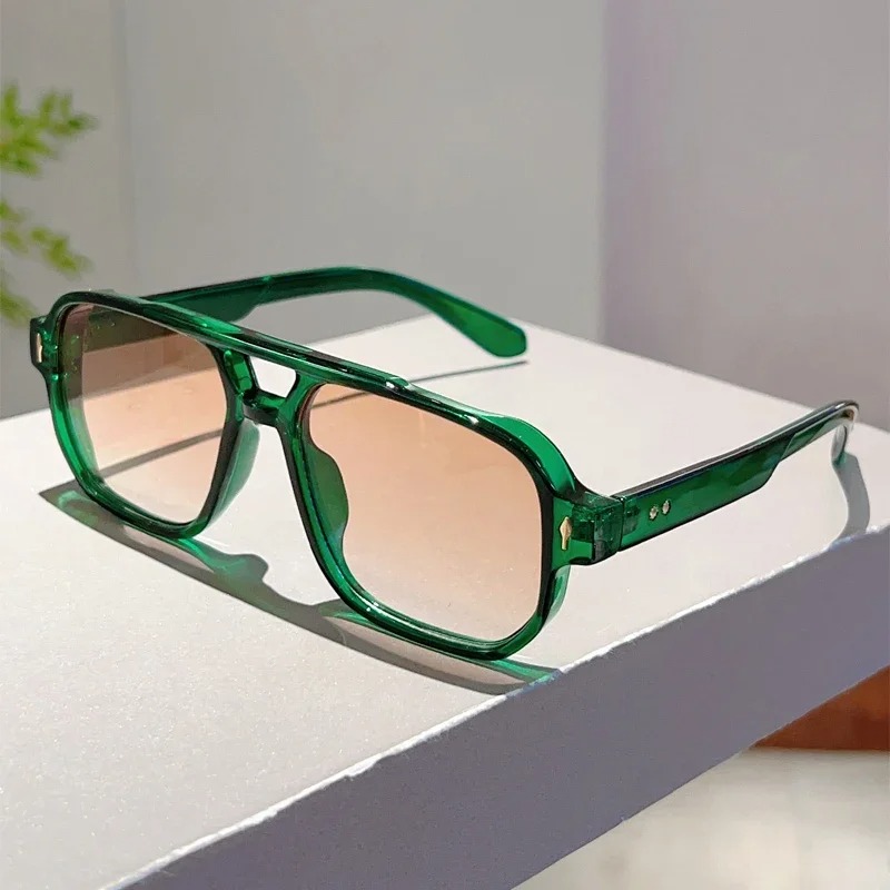 Vintage Fashion Glasses - New Vintage Double Bridges Square Sunglasses