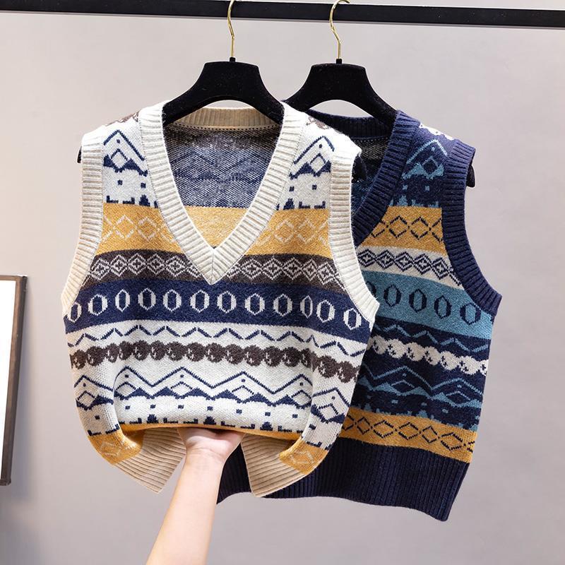 Vintage Fashion Newtown - Fashion Knitted Vest Women's Autumn/Winter 2025
