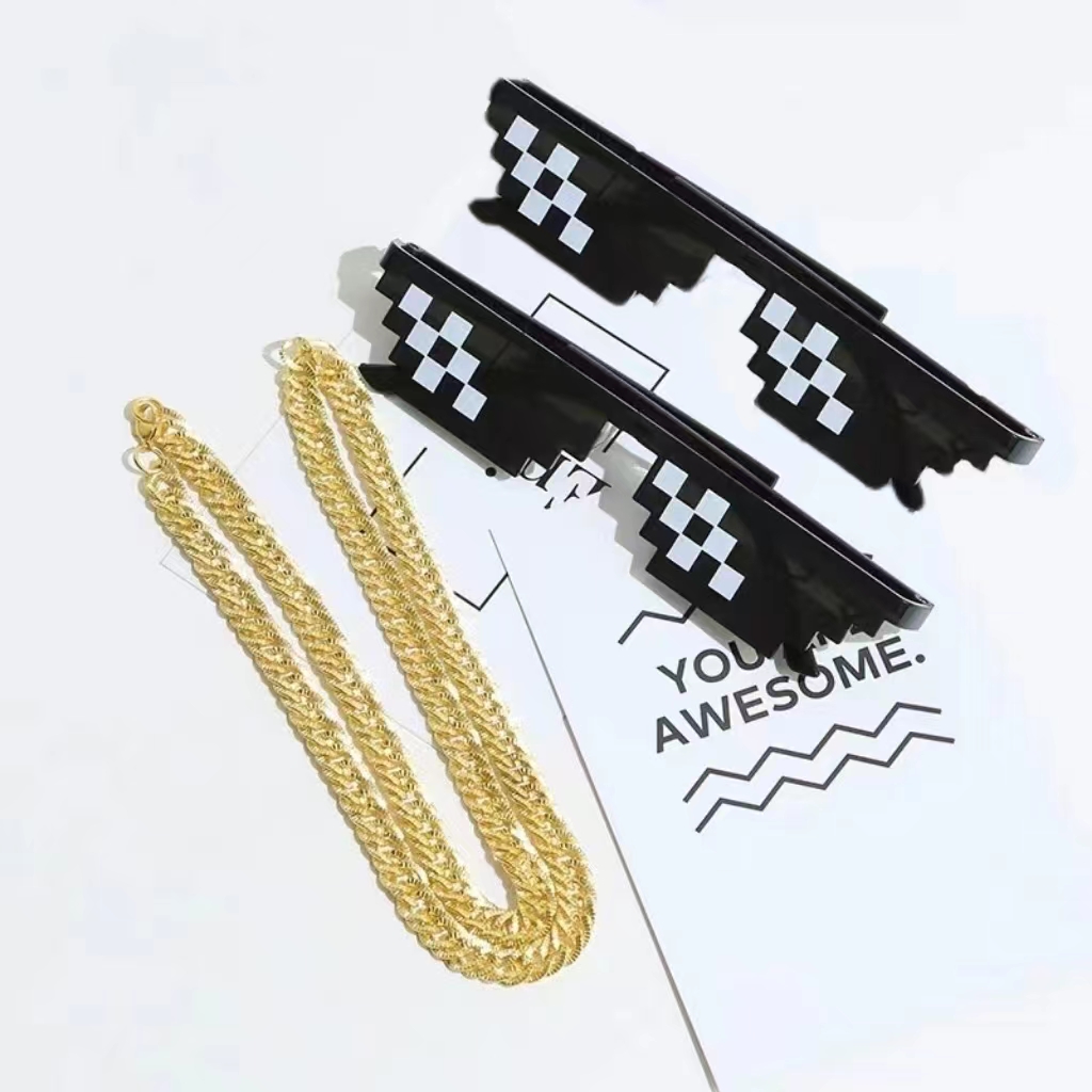 Vintage Fashion Glasses - 2Pcs Mosaic Sunglasses Cool Party Vintage