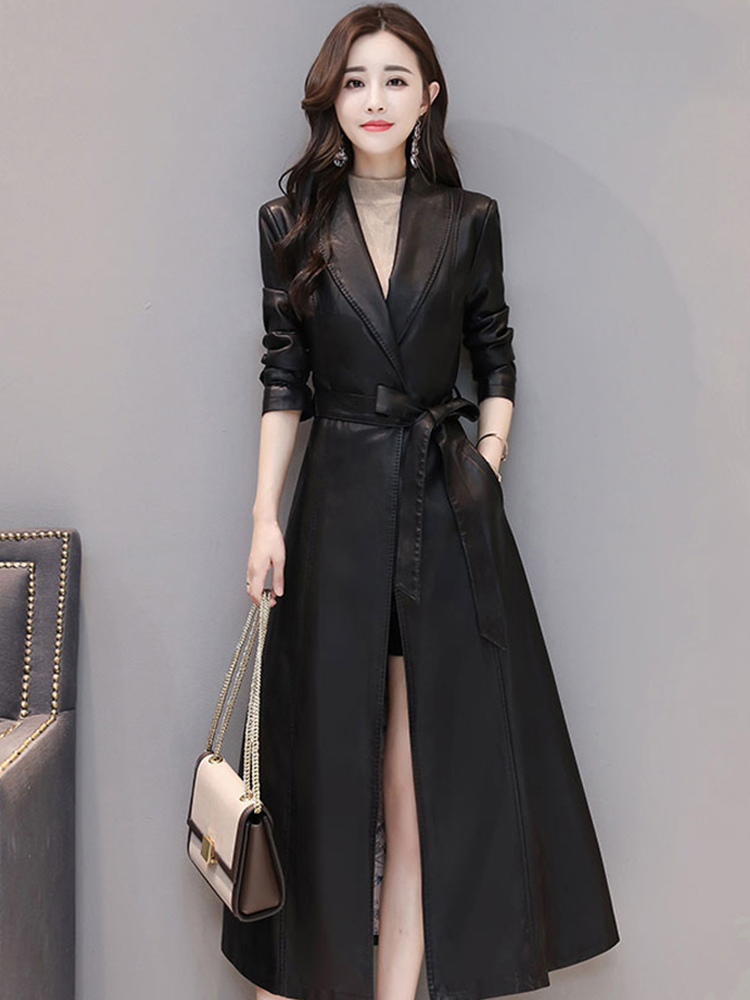 Vintage Trench Coat - Luxury Sheepskin Long Trench Coats 2024
