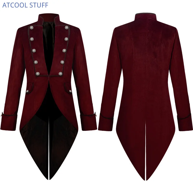 Vintage Trench Coat - Classic Velet TailCoat Medieval Jacket Long