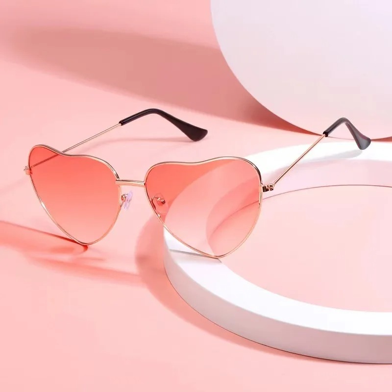 Vintage Fashion Glasses - Fashion Heart Shaped Metal Sunglasses Vintage