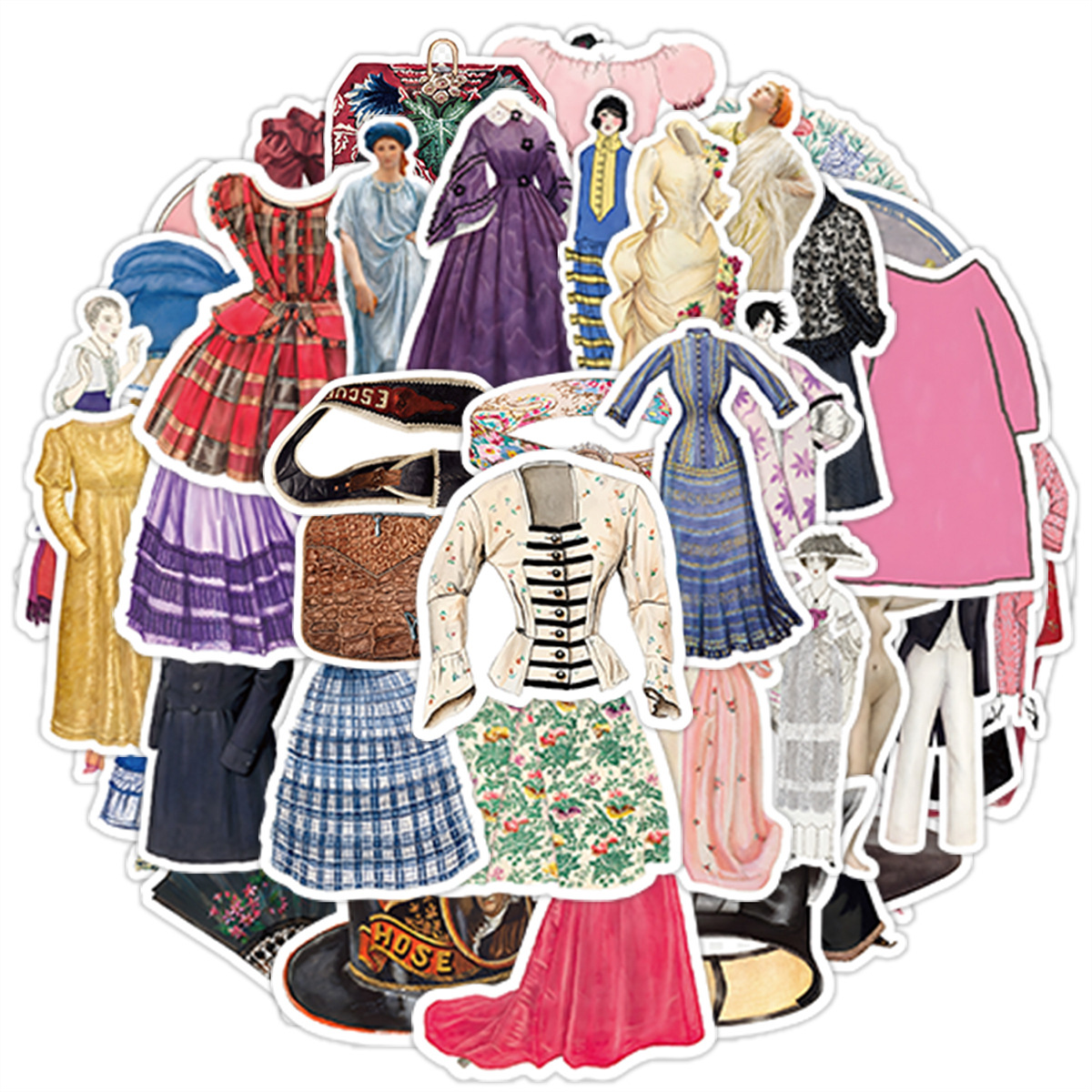 Vintage Fashion Style - European Classical Fashion Stickers 50Pcs Waterproof