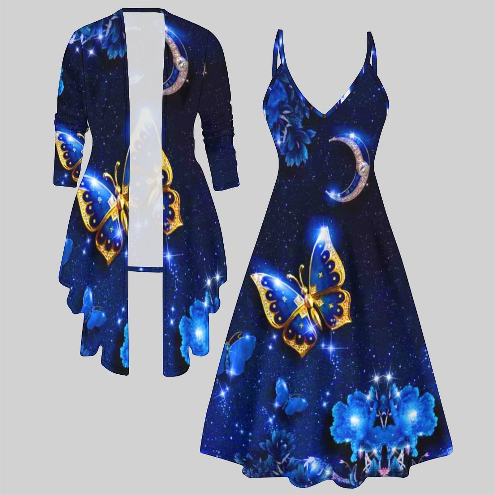 Vintage Fashion Outfit - Vintage Print Two Piece Matching Set