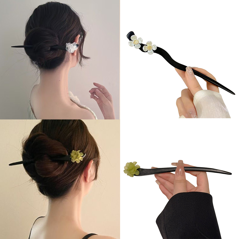 Vintage Fashion Tumblr - Vintage Chinese Style Wooden Flower Hair