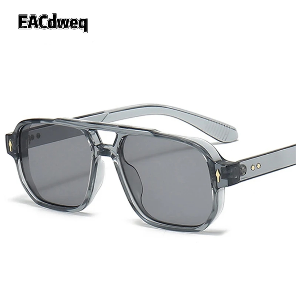Vintage Fashion Glasses - Vintage Double Bridges Men Square Sunglasses