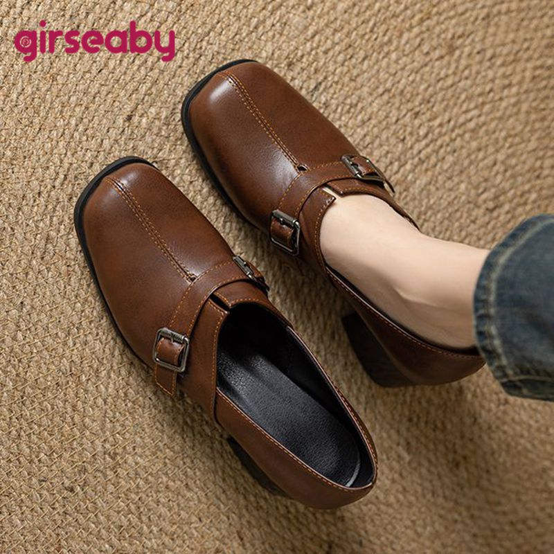 Vintage Fashion Heels - Girseaby Vintage Women Pumps Square Toe