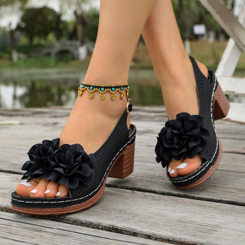 Vintage Flower Decorate Peep T - огляд і ціна Vintage Fashion Heels