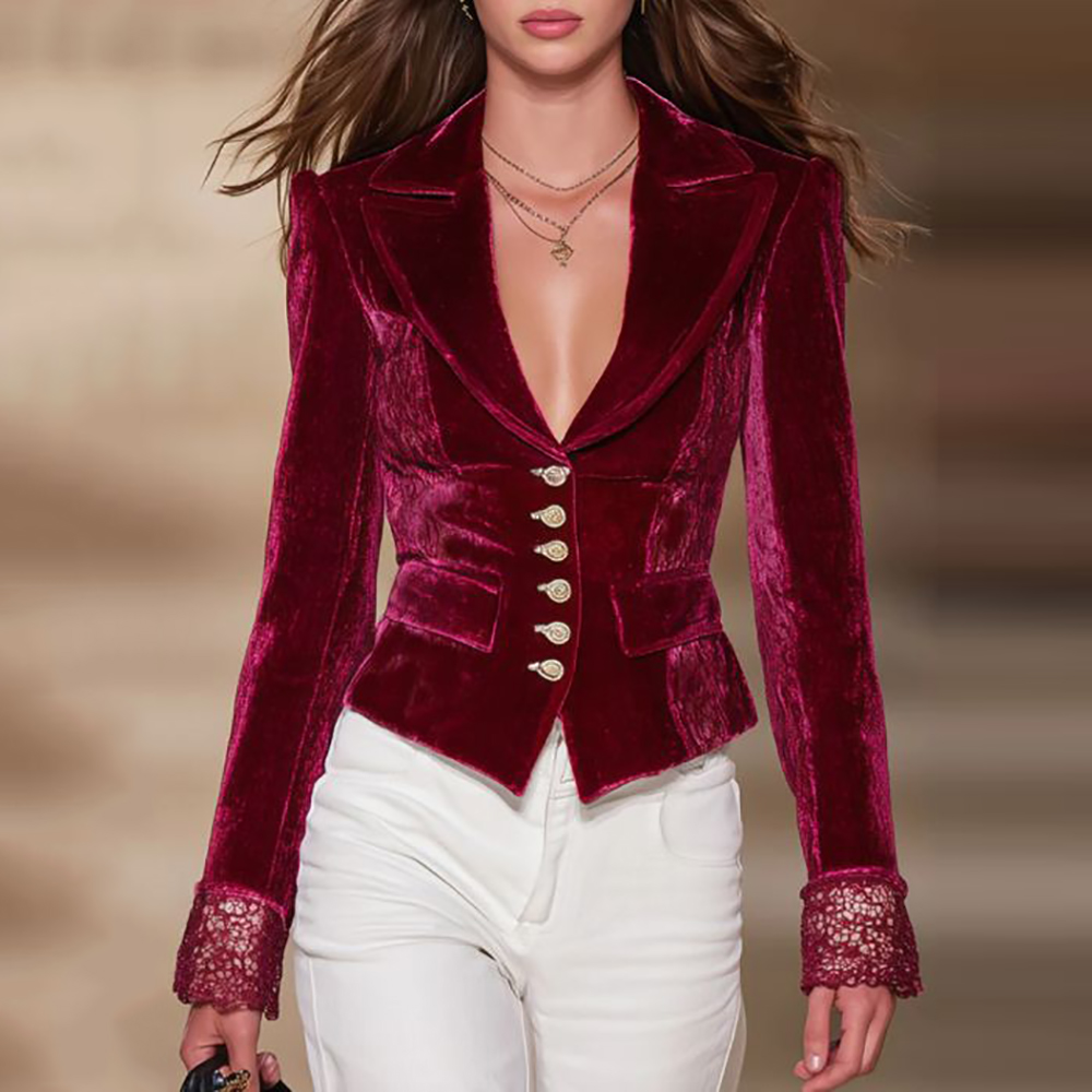 Women's Elegant Velvet Blazer  - огляд і ціна Velvet Blazer Vintage