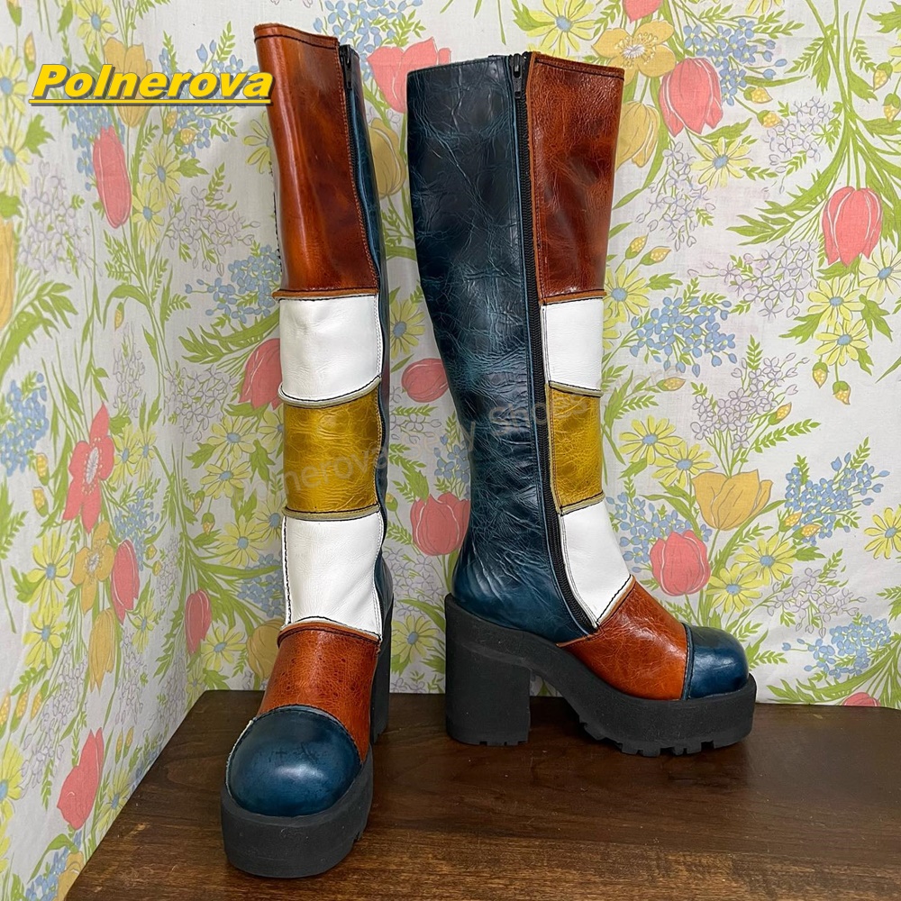 Women Retro Patchwork Leather  - огляд і ціна Vintage Fashion Streetwear