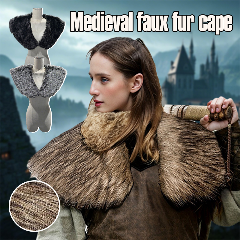 Medieval Viking Fur Cape Shawl - огляд і ціна Vintage Trench Coat