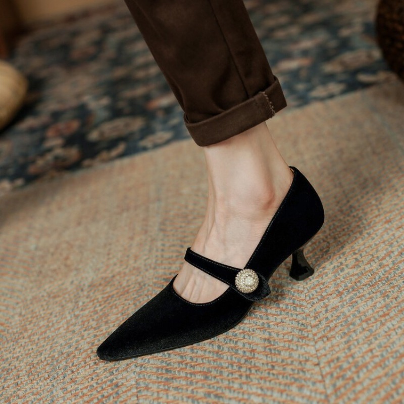 Wine Red Pointed Toe Mary Jane - огляд і ціна Vintage Fashion Heels