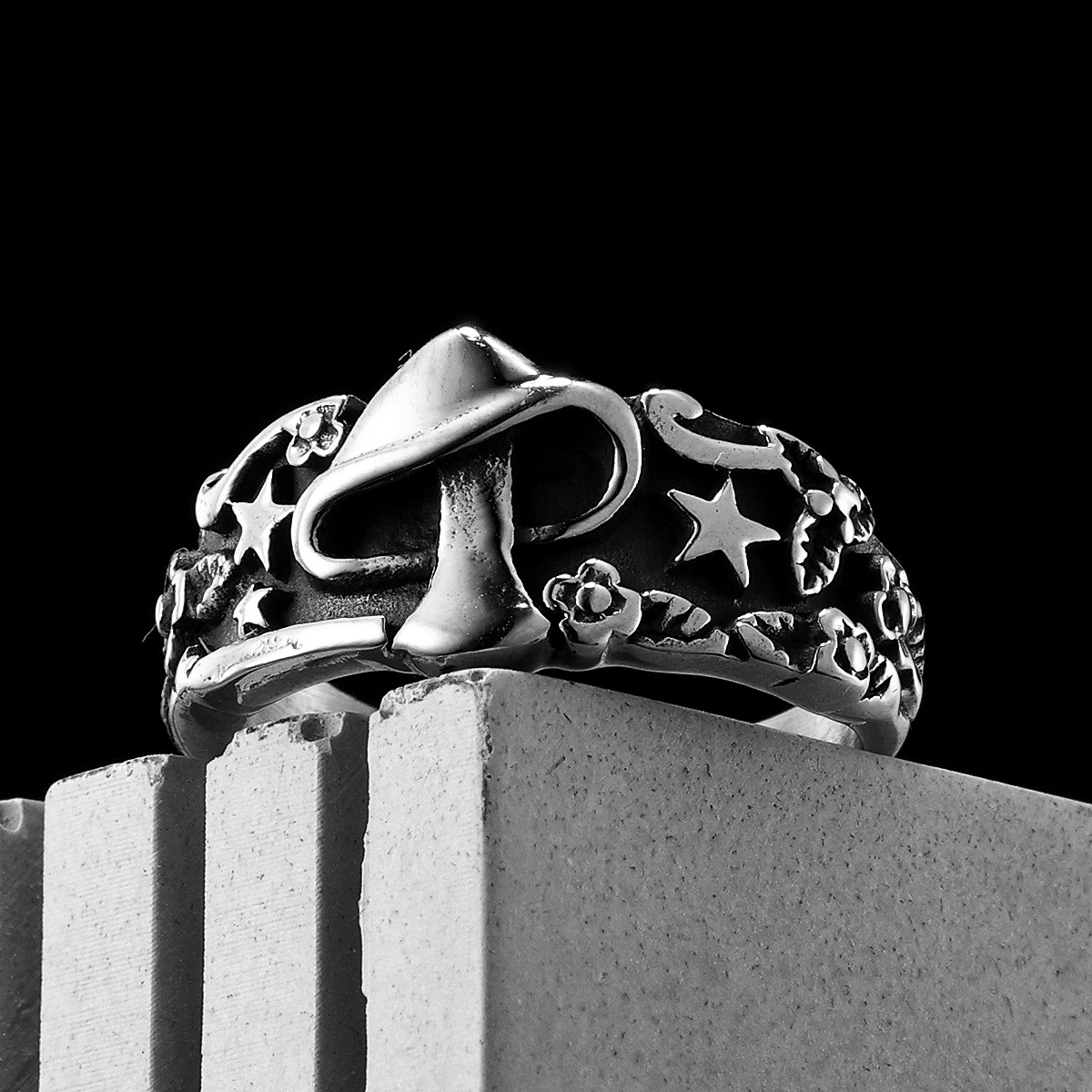 Mushroom Star Men Rings Stainl - огляд і ціна Vintage Fashion Newtown