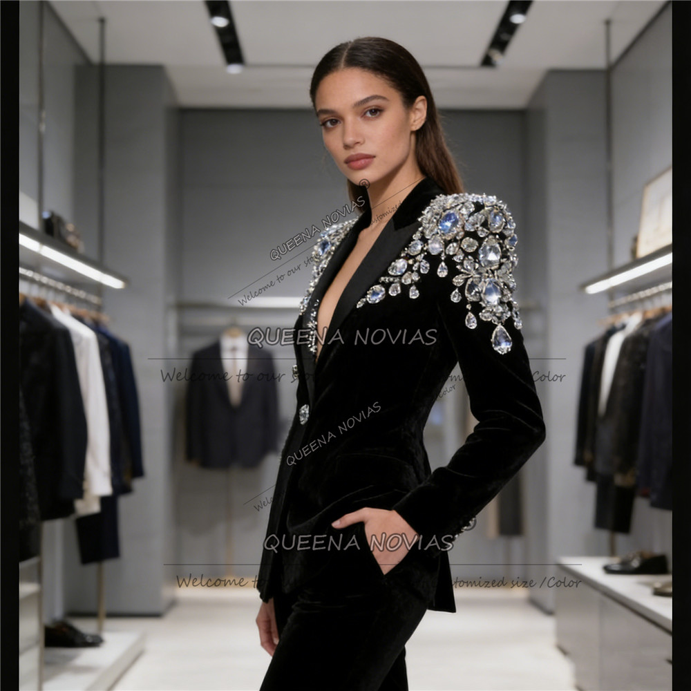 Exclusive Diamond Beaded Suits - огляд і ціна Velvet Blazer Vintage