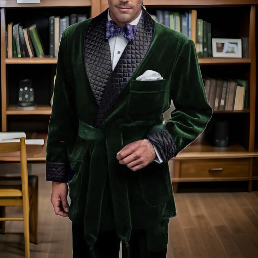 Green Velvet Smoking Suit Jack - огляд і ціна Velvet Blazer Vintage