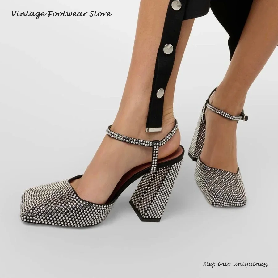 Vintage Crystal Embellished Pu - огляд і ціна Vintage Fashion Heels