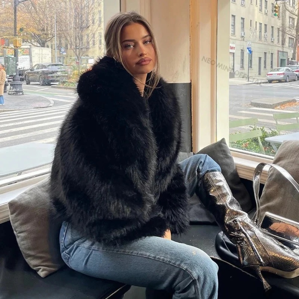 Faux Fur Coat Fashion Shawl Co - огляд і ціна Vintage Fashion Store