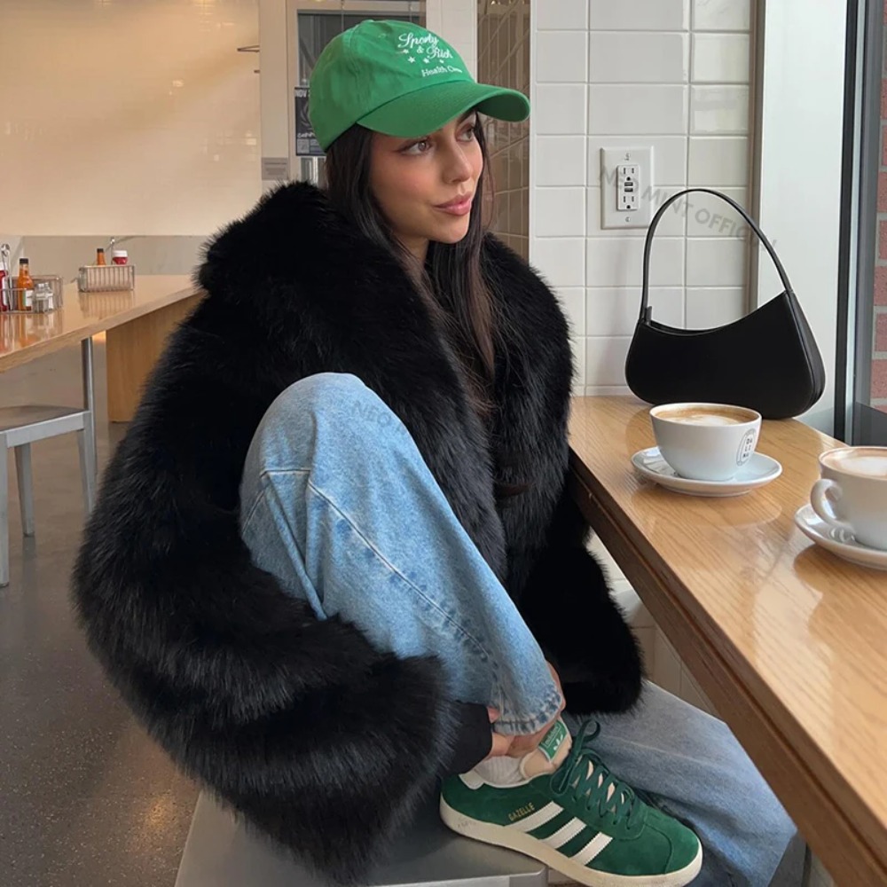 Faux Fur Coat Fashion Shawl Co - огляд і ціна Vintage Fashion Store
