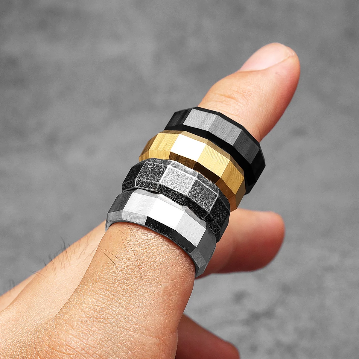 Geometric Cuts Men Rings Stain - огляд і ціна Vintage Fashion Newtown