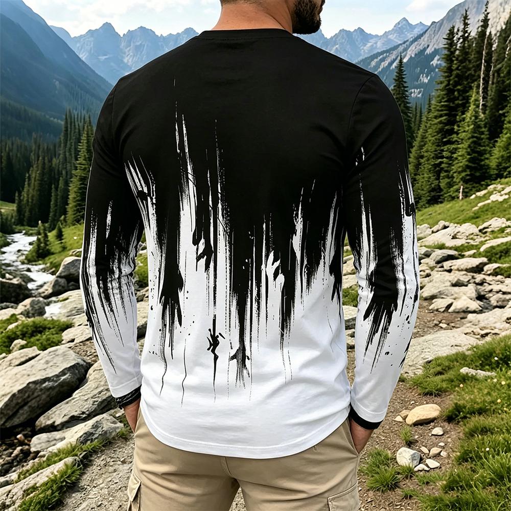 Men's Gradient Ink Splash Long - огляд і ціна Vintage Fashion Streetwear