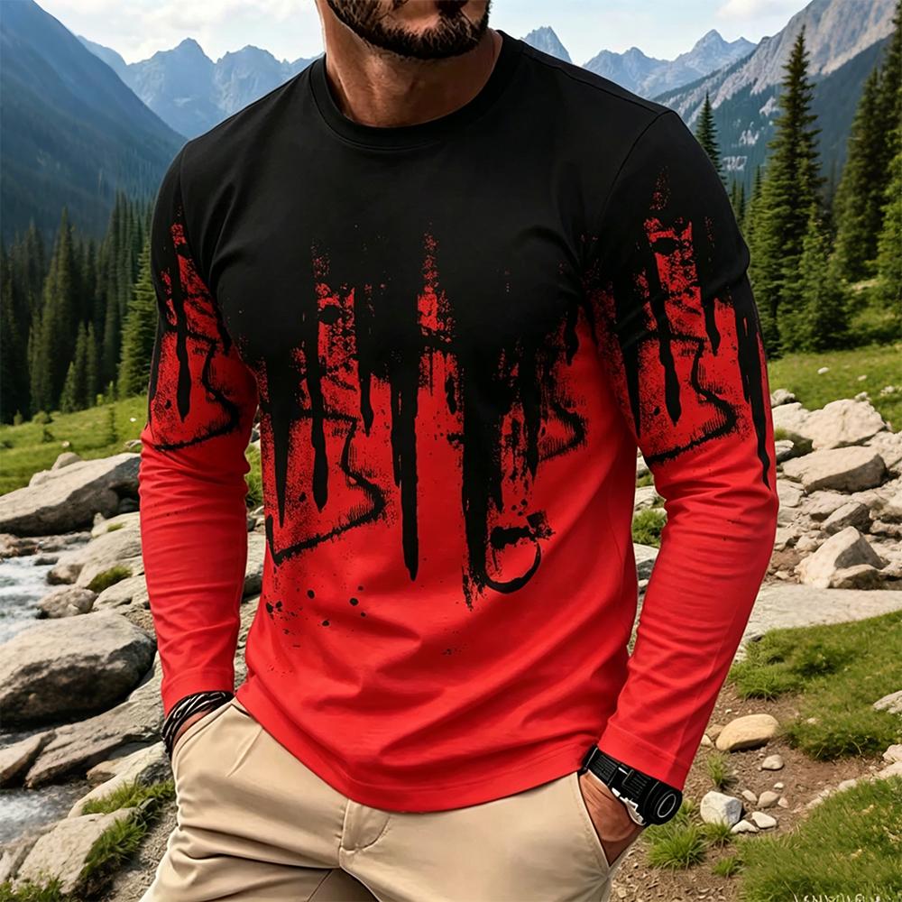 Men's Gradient Ink Splash Long - огляд і ціна Vintage Fashion Streetwear