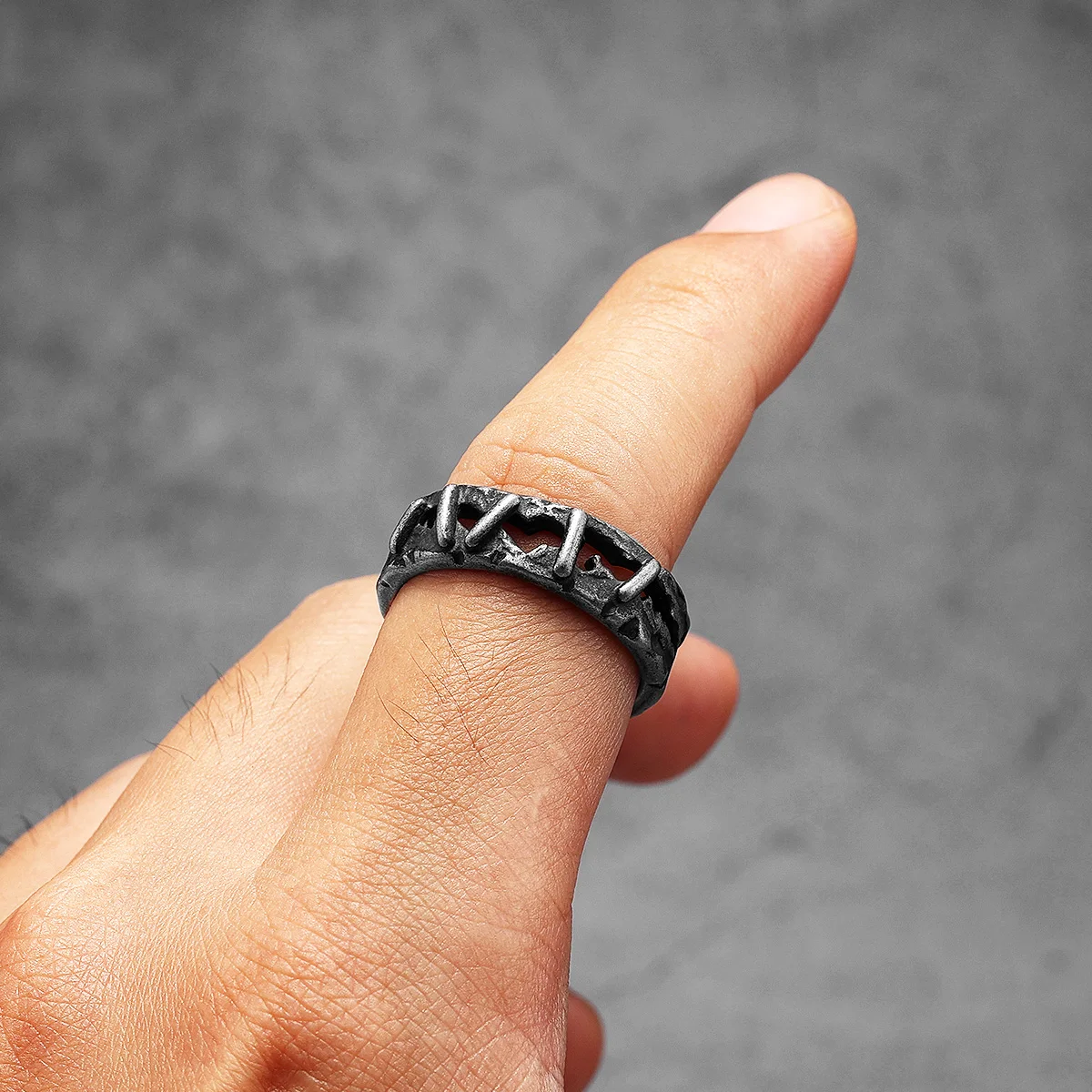 Retro Suture Men Rings Stainle - огляд і ціна Vintage Fashion Newtown